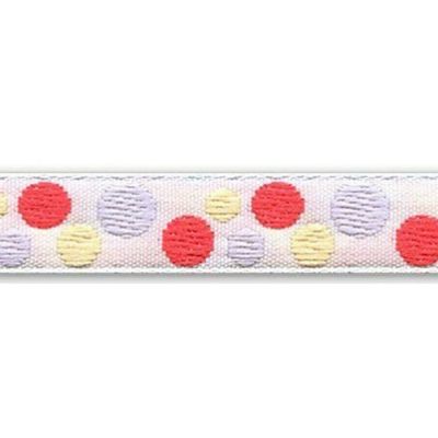 1 Pcs 1/2" Wide Polka Dots Ribbon Coral Color, Jacquard Ribbon for Crafts 18 Yards | #AA86RK