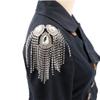 Qlavoca Crystal Fringe Shoulder Epaulette Rhinestones Appliques Stitch Patches for DIY Women Fashion Accessories 2pcs/Pack view 2
