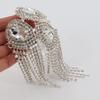 Qlavoca Crystal Fringe Shoulder Epaulette Rhinestones Appliques Stitch Patches for DIY Women Fashion Accessories 2pcs/Pack view 4