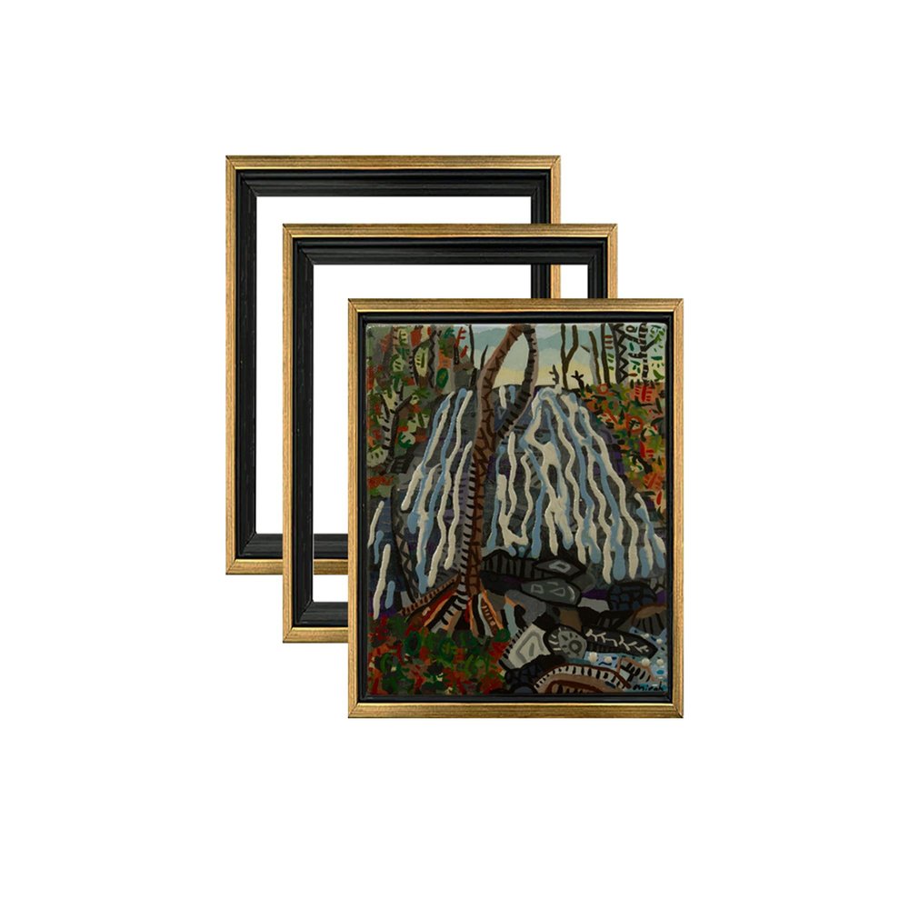Cardinali Renewal Core Floater Frame, Antique Gold with Black Edge 12x24", 3/4" Deep, 3 Pack - Open Back Floating Canvas Frames, Hardware Included, Eco-Friendly, Simple DIY Assembly, Galleries, Studios