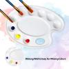 Hulameda Upgrade 4 Pack Paint Tray Palettes with Thumb Hole,Plastic Paint Pallets for Kids or Students to Craft DIY Painting or Have a Birthday Painting Party view 3