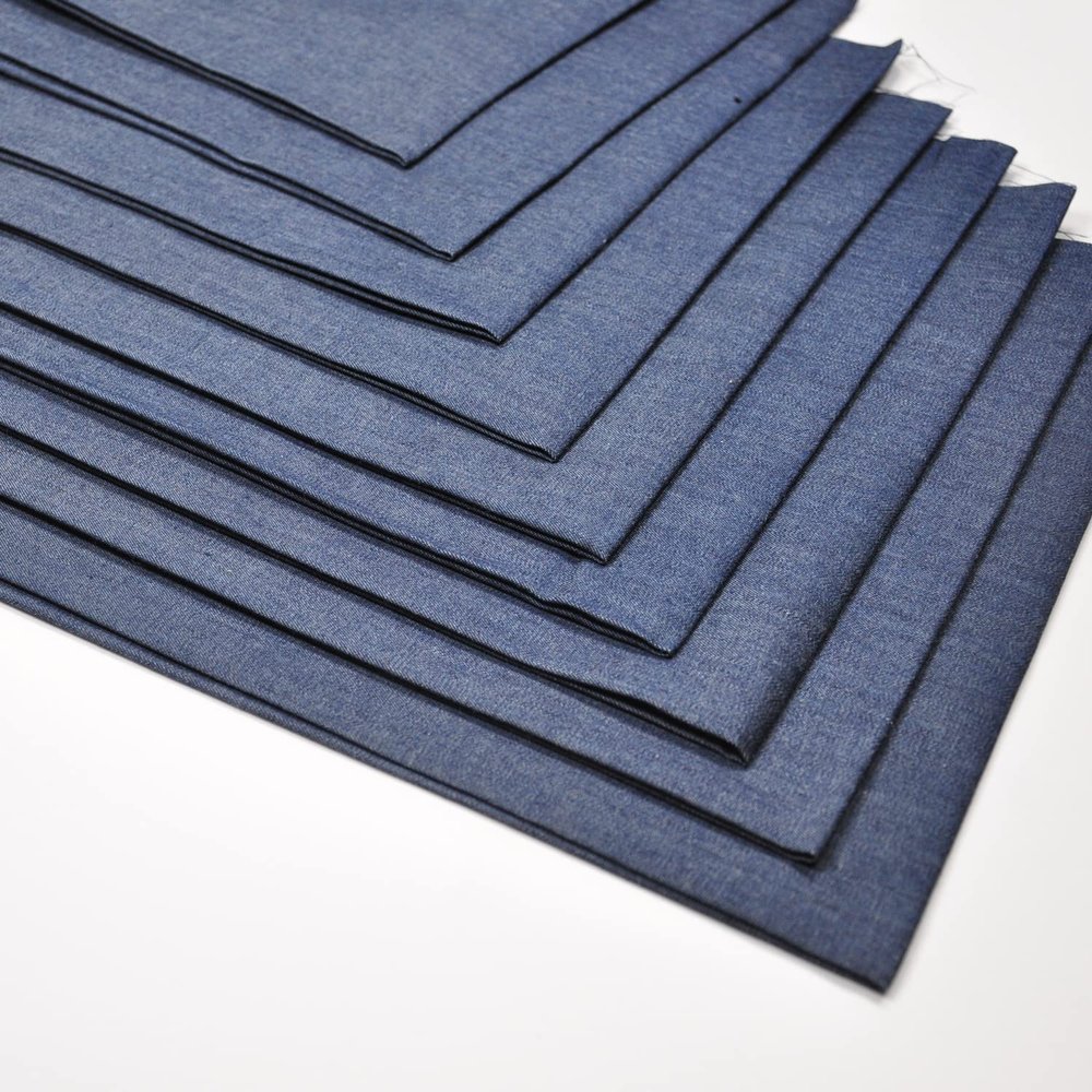 Indigo Deep Color Denim 4.8OZ Fat Quarter 9pcs 18inX22in 100% Cotton Solid Fabric Quilting Fabric for Arts, DIY Crafts & Sewing Patchwork