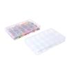 BangQiao 2 Pack Fixed 18 Grids Clear Plastic Compartment Container Case, Transparent Organizer Storage Divider Box with Lid for Bead, Button, Hardware, Screw, Sewing Kit, Craft Supplies view 1