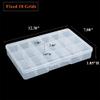 BangQiao 2 Pack Fixed 18 Grids Clear Plastic Compartment Container Case, Transparent Organizer Storage Divider Box with Lid for Bead, Button, Hardware, Screw, Sewing Kit, Craft Supplies view 2
