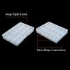 BangQiao 2 Pack Fixed 18 Grids Clear Plastic Compartment Container Case, Transparent Organizer Storage Divider Box with Lid for Bead, Button, Hardware, Screw, Sewing Kit, Craft Supplies view 4