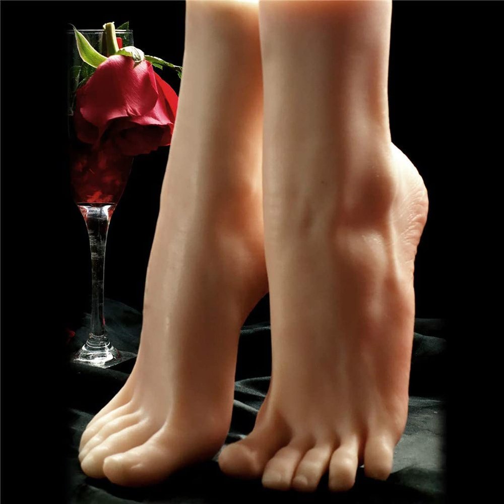 PURFWOG Silicone Feet Model, Realistic Silicone Mannequin Feet, Foot Model for Jewelry Sandal Shoe Socks Display Art Sketch