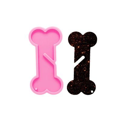 Shiny Glossy 10cm Dog Bones Silicone Keychain Molds, Resin Mold to Make Crafts with Epoxy, Fondant Cake Baking Mould
