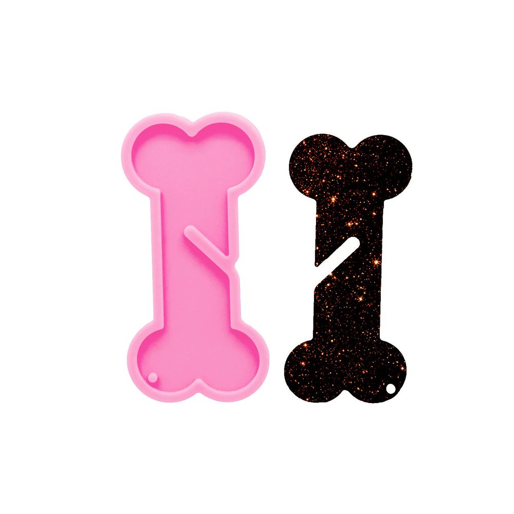 Shiny Glossy 10cm Dog Bones Silicone Keychain Molds, Resin Mold to Make Crafts with Epoxy, Fondant Cake Baking Mould