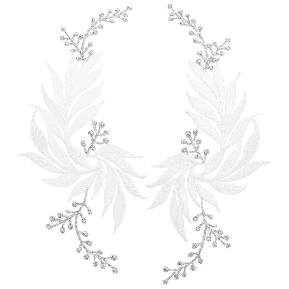 Embroidered Jeans Flower Embroidered Patches DIY Crafts 2pcs Flower Iron On Patches Applique Floral Applique for Clothes Jackets Hats Bags Wedding Decor