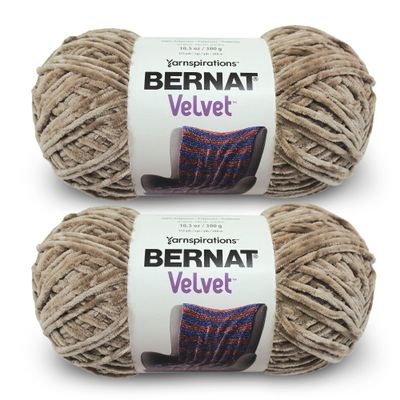 Bernat Velvet Mushroom Yarn - Pack of 10.5oz/300g - Polyester - #5 Bulky - 315 Yards - Knitting & Crochet