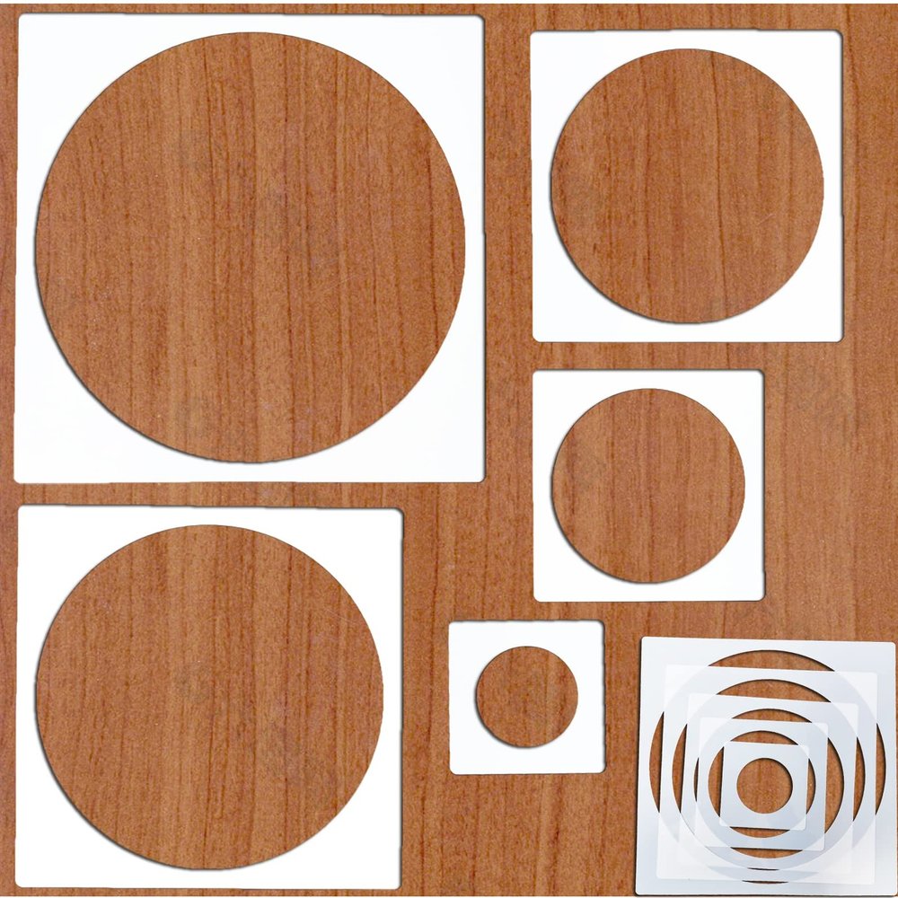 Cyy.lcm 5pcs Reusable Painting Stencils,Plastic Art Craft Templates on Wood Wall Fabric Paper Home Dcor DIY 4" to 12" (Circle)