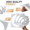 Cyy.lcm 5pcs Reusable Painting Stencils,Plastic Art Craft Templates on Wood Wall Fabric Paper Home Dcor DIY 4" to 12" (Circle) view 3