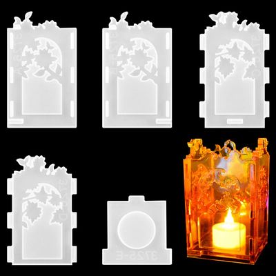 FineInno Lantern Resin Mold Hollow Pen Holder Silicone Molds for DIY Epoxy Candle Holder Jewelry Container Box Home Decor