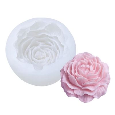 Ovatt 3D Peony Flower Silicone Candle Mold, Soap Mold, Food Grade Molds for Making Cake Decoration, DIY Handmade soap, Jello Sugar Chocolate Fondant, Resin Crafts