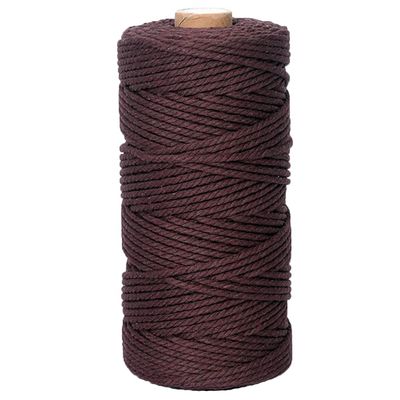 Deep Coffee Macrame Cord Craft Cord Cotton Rope Twisted Macrame Yarn DIY Knitting Plant Hangers Wall Hangings Christmas Wedding Decor 3mm x 328 Feet
