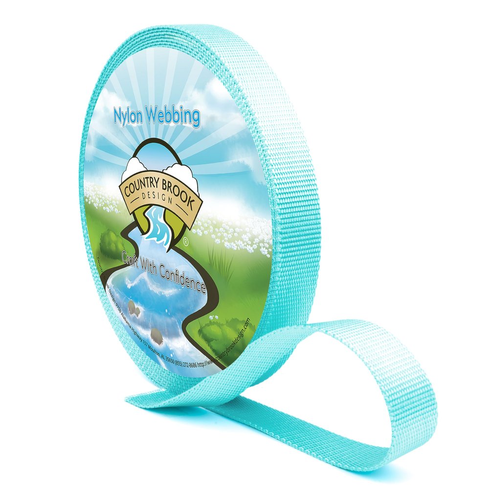 Country Brook Design - Nylon Webbing 1 Inch Straps for Tactical Goods, Backpack Straps, Loops, Slings, Outdoors, Indoors, Crafting, DIY (Light Cyan, 10 Yards)