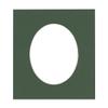 3x5 Mat For 6x7.5 Frame - Precut Hunter Green Oval Shaped Photo Mat Board Opening - Acid Free Matte and Bevel Cut for Family Photos, Pack of 1 Matboard Show Kit With Acid Free Backing & Clear Bag view 1