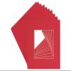 5x5 Mat for 7x7 Frame - Precut Cardinal Red Square Shaped Photo Mat Board Opening - Acid Free Matte and Bevel Cut for Family Photos, Pack of 10 Matboards Show Kit with Acid Free Backings & Clear Bags view 1