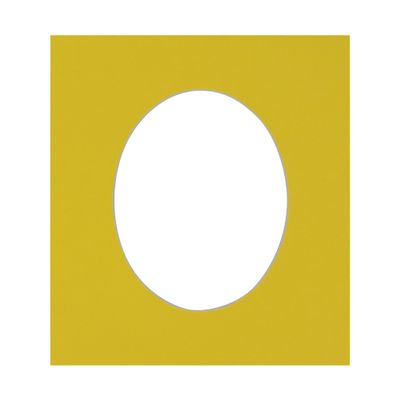 3x5 Mat For 6x7.5 Frame - Precut Yellow Oval Shaped Photo Mat Board Opening - Acid Free Matte and Bevel Cut for Family Photos, Pack of 1 Matboard Show Kit With Acid Free Backing & Clear Bag