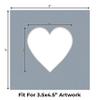 4x5 Mat For 7x7 Frame - Precut Mid Grey Heart Shaped Photo Mat Board Opening - Acid Free Matte and Bevel Cut for Family Photos, Pack of 25 Matboards Show Kit With Acid Free Backings & Clear Bags view 2
