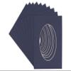 3x5 Mat For 6x7.5 Frame - Precut Navy Oval Shaped Photo Mat Board Opening - Acid Free Matte and Bevel Cut for Family Photos, Pack of 10 Matboards Show Kit With Acid Free Backings & Clear Bags view 1