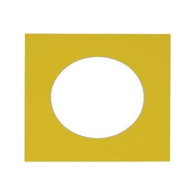 5x5 Mat For 7x7 Frame - Precut Yellow Circle Shaped Photo Mat Board Opening - Acid Free Matte and Bevel Cut for Family Photos, Pack of 1 Matboard Show Kit With Acid Free Backing & Clear Bag