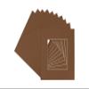 5x5 Mat For 7x7 Frame - Precut Aged Oak Brown Square Shaped Photo Mat Board Opening - Acid Free Matte Bevel Cut for Family Photos, Pack of 10 Matboards Show Kit With Acid Free Backings & Clear Bags view 1