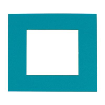 5x5 Mat For 7x7 Frame - Precut Teal Blue Square Shaped Photo Mat Board Opening - Acid Free Matte and Bevel Cut for Family Photos, Pack of 1 Matboard Show Kit With Acid Free Backing & Clear Bag