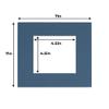 5x5 Mat For 7x7 Frame - Precut Steel Blue Square Shaped Photo Mat Board Opening - Acid Free Matte and Bevel Cut for Family Photos, Pack of 1 Matboard Show Kit With Acid Free Backing & Clear Bag view 3