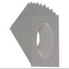 3x5 Mat For 6x7.5 Frame - Precut Mid Grey Oval Shaped Photo Mat Board Opening - Acid Free Matte and Bevel Cut for Family Photos, Pack of 25 Matboards Show Kit With Acid Free Backings & Clear Bags view 1