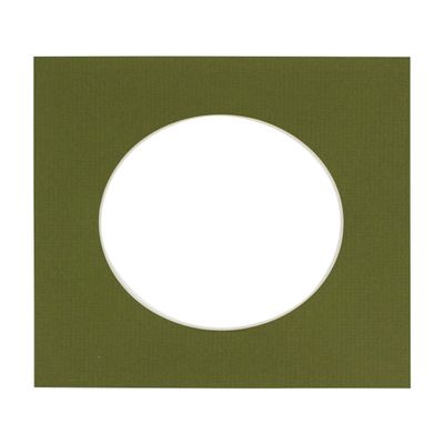 5x5 Mat For 7x7 Frame - Precut Dill Green Circle Shaped Photo Mat Board Opening - Acid Free Matte and Bevel Cut for Family Photos, Pack of 1 Matboard Show Kit With Acid Free Backing & Clear Bag