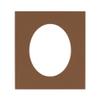 3x5 Mat For 6x7.5 Frame - Precut Aged Oak Brown Oval Shaped Photo Mat Board Opening - Acid Free Matte and Bevel Cut for Family Photos, Pack of 1 Matboard Show Kit With Acid Free Backing & Clear Bag view 1