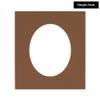 3x5 Mat For 6x7.5 Frame - Precut Aged Oak Brown Oval Shaped Photo Mat Board Opening - Acid Free Matte and Bevel Cut for Family Photos, Pack of 1 Matboard Show Kit With Acid Free Backing & Clear Bag view 2