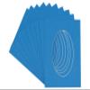 3x5 Mat For 6x7.5 Frame - Precut Bay Blue Oval Shaped Photo Mat Board Opening - Acid Free Matte and Bevel Cut for Family Photos, Pack of 25 Matboards Show Kit With Acid Free Backings & Clear Bags view 1