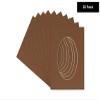 3x5 Mat For 6x7.5 Frame - Precut Aged Oak Brown Oval Shaped Photo Mat Board Opening - Acid Free Matte Bevel Cut for Family Photos, Pack of 25 Matboards Show Kit With Acid Free Backings & Clear Bags view 2