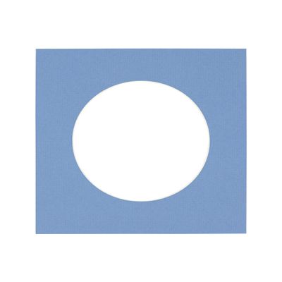 5x5 Mat For 7x7 Frame - Precut Brittany Blue Circle Shaped Photo Mat Board Opening - Acid Free Matte and Bevel Cut for Family Photos, Pack of 1 Matboard Show Kit With Acid Free Backing & Clear Bag