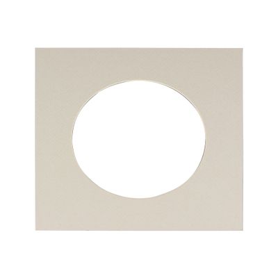 5x5 Mat For 7x7 Frame - Precut Grey Circle Shaped Photo Mat Board Opening - Acid Free Matte and Bevel Cut for Family Photos, Pack of 1 Matboard Show Kit With Acid Free Backing & Clear Bag