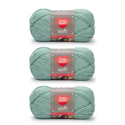 Red Heart Soft Seafoam Yarn - 3 Pack of 141g/5oz - Acrylic - 4 Medium (Worsted) - 256 Yards - Knitting/Crochet