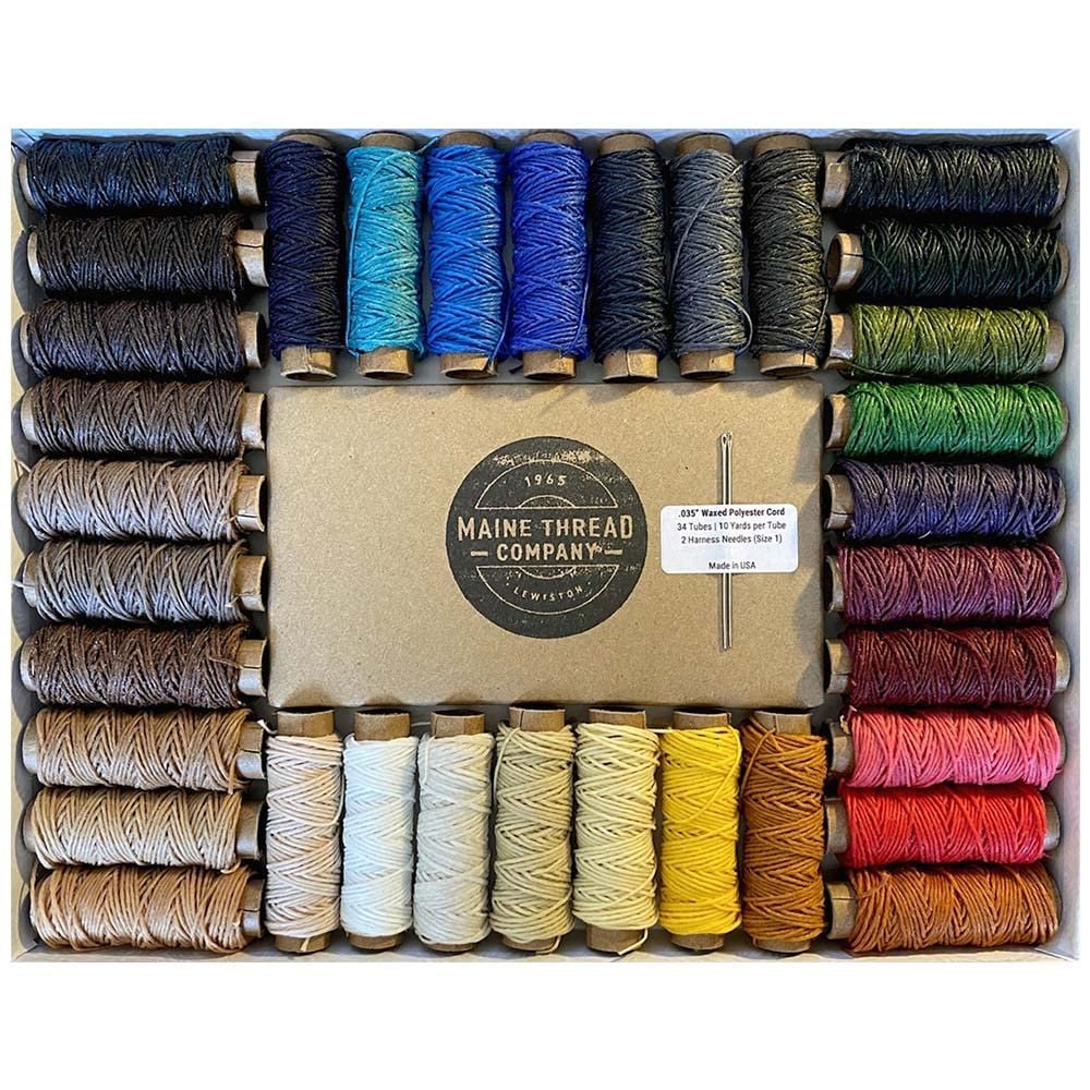 Buckleguy.com Maine Thread, Twisted Waxed Cord, 34 Color Set, .035"