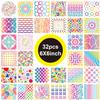32 Pack Geometric Stencils 6 x 6 Inch Painting Templates for Scrapbooking Cookie Tile Furniture Wall Floor Decor Craft Drawing Tracing DIY Art Supplies view 2