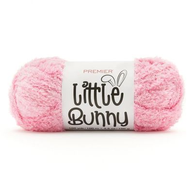 Premier Yarns Little Bunny Yarn, Bulky Weight Plush Knitting and Crocheting Yarn, 100% Polyester, Bubblegum, 3.5 oz, 109 yards