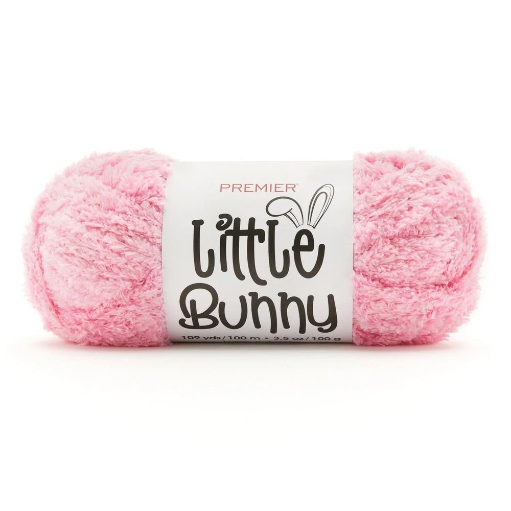 Premier Yarns Little Bunny Yarn, Bulky Weight Plush Knitting and Crocheting Yarn, 100% Polyester, Bubblegum, 3.5 oz, 109 yards