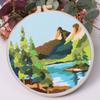 Harimau Adult Beginner Embroidery Starter Kit Natural Landscape Patterns, Complete Set with 4 Patterns, 2 Hoops, Needles, Scissors, Instruction Guide & Stitching Video Tutorials view 3