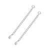 2pcs Adabele Authentic 925 Sterling Silver Cable Chain Extender Clasp Strong Removable Adjustable 2 inch Extension Tarnish Resistant White Gold for Necklace Bracelet Anklet Jewelry Making SS310-2 view 2