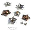 Cowboy Craft Saddle Headstall Belt Tack Horse Head Engraved Star Concho Screwback Star Conchos - Pack of 5 pcs (Antique Gold, 1-1/4") view 2