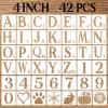 DZXCYZ 4 Inch Letter Stencils Numbers Craft Stencils, 42 Pcs Reusable Plastic Alphabet Drawing Templates for Painting on Wood, Wall, Fabric, Rock, Signage, Door Porch, DIY Art Projects view 1