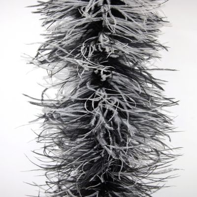 FeatherStore Exquisite 4 Ply Ostrich Feather Boa - 72" Long, 6-9" Wide, Luxurious Marabou Interior, Perfect for Halloween Costumes, Theater, Parties, and DIY Crafts - 100% Real Feathers - Black/White