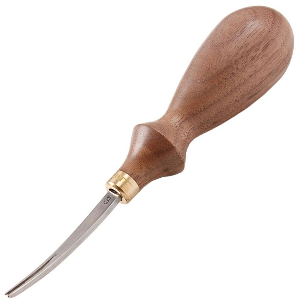 Craft Sha Flint Leathercraft Edge Beveling Tools 1.2mm Leather Edger, with Walnut Handle, to Round Corners & Edges in Leatherwork (1.2mm)