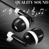 Konohan 100 Pcs Bulk Earbuds with Wire Basic Headphones in Ear for Libraries Laptop, No Microphone 3.5 mm Jack Earbuds Dot Headphones, Individually Bagged (Black) view 3