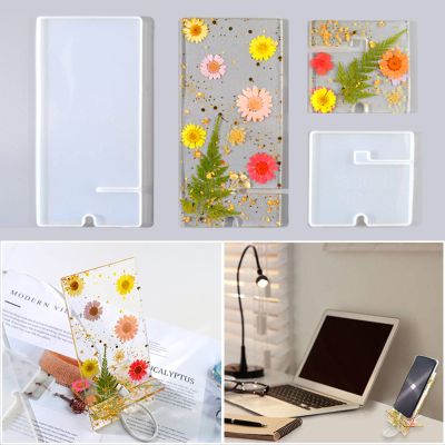 Chuwen Phone Stand Resin Molds,Silicone Mold for Mobile Holder Epoxy Resin Casting,Cellphone Support Bracket Resin Mold Resin, DIY Phone Accessories Crafts